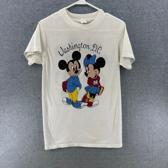 VTG 90s sz Women's M Mickey & Minnie Mouse DC T-Shirt Single Stitch USA made - Picture 1 of 12